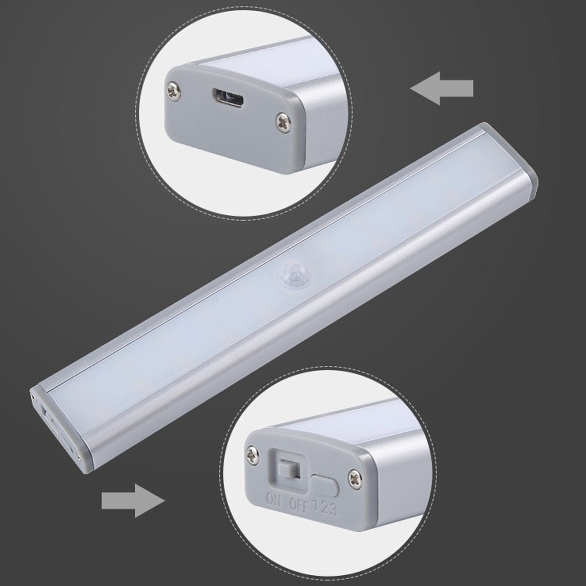 20-LED Rechargeable Motion Sensor Light Bar
