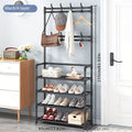 4/5-Tier Entryway Shoe & Coat Rack with 8 Hooks