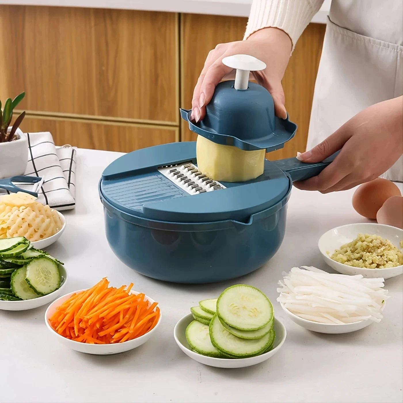 Nestlyra multi-function vegetable chopper and slicer