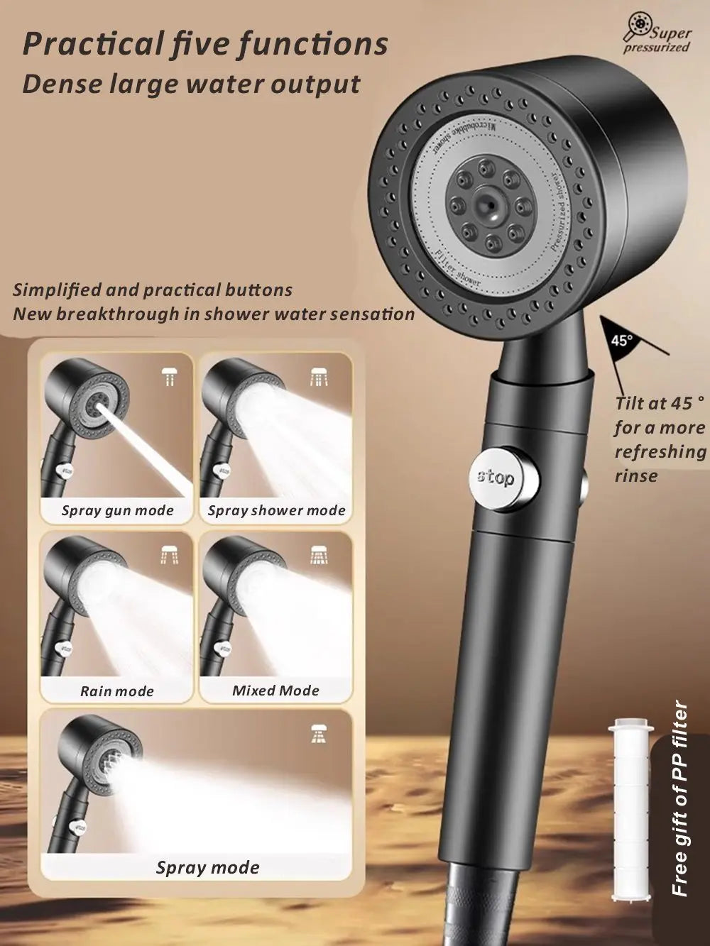Nestlyra 6-Mode Shower Head & Accessories