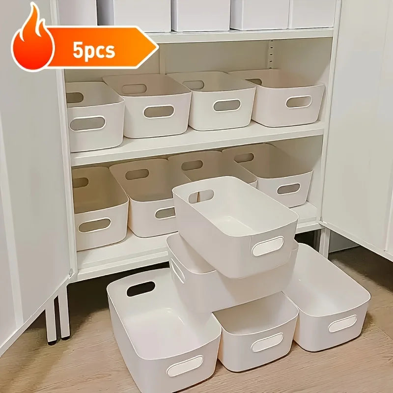 Stackable Kitchen & Bathroom Storage Box Set – 5 Pieces