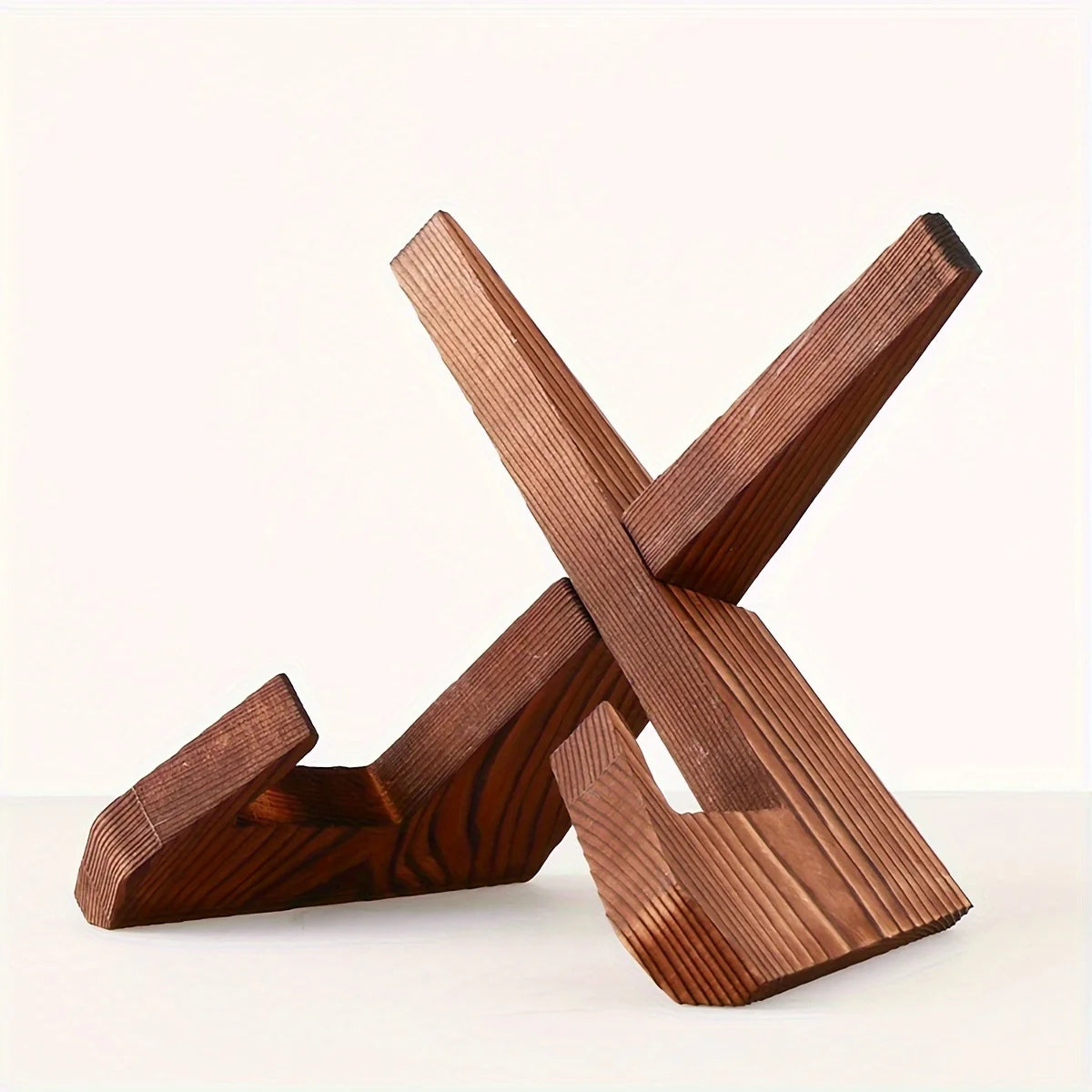 Rustic Wooden Cookbook Stand for Kitchen Counters