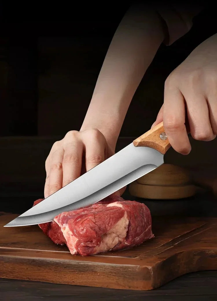 SHENJIU Stainless Steel Kitchen Knife with Wood Handle