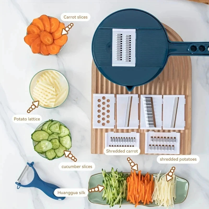 Multi-function food prep chopper with collection container
