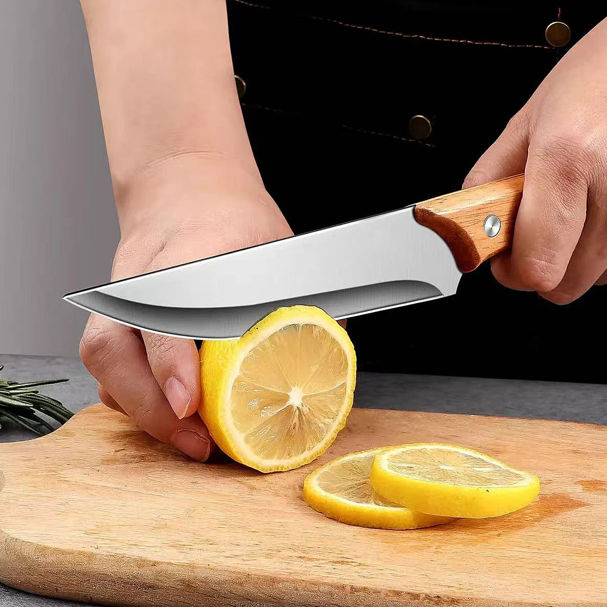 SHENJIU Stainless Steel Kitchen Knife with Wood Handle
