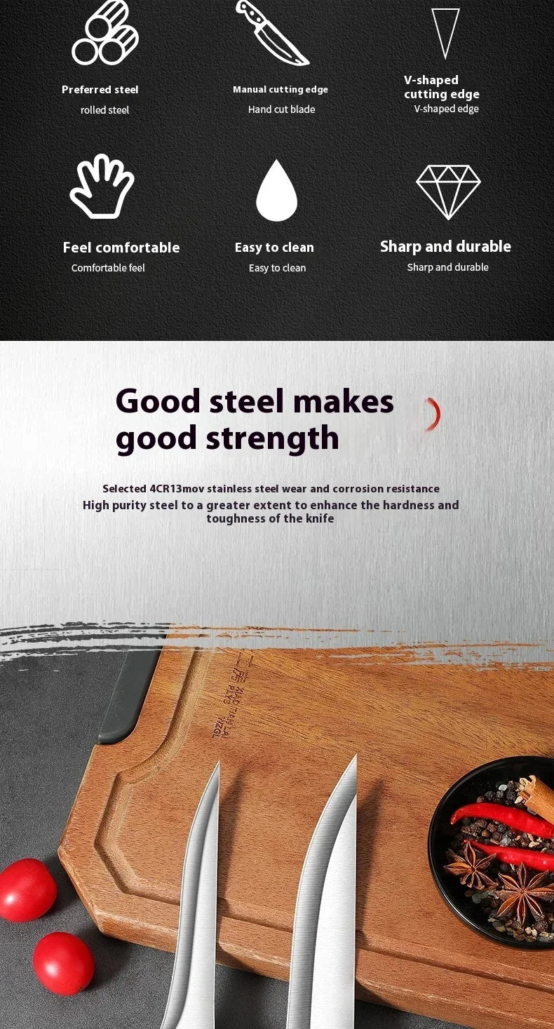 SHENJIU Stainless Steel Kitchen Knife with Wood Handle