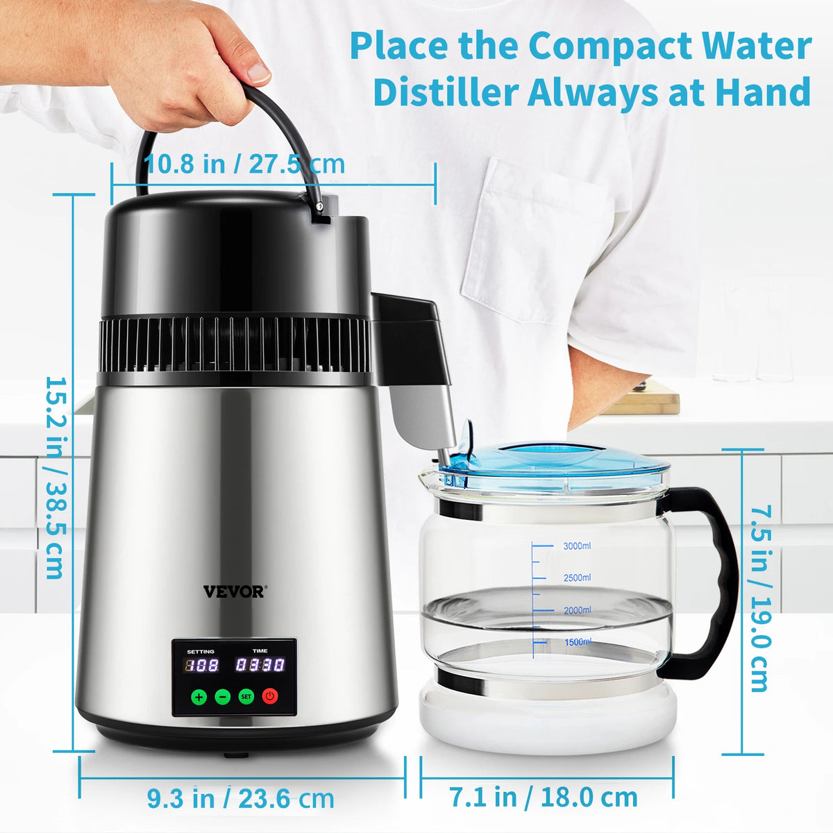 4L Stainless Steel Countertop Water Distiller