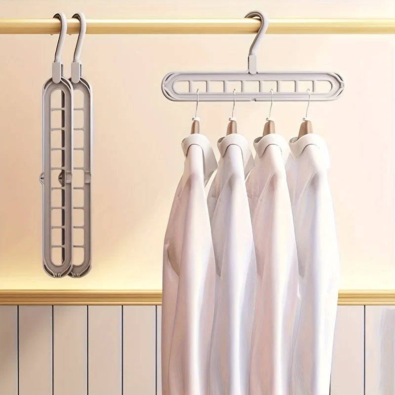 Space-Saving 9-Hole Foldable Hangers – Set of 3