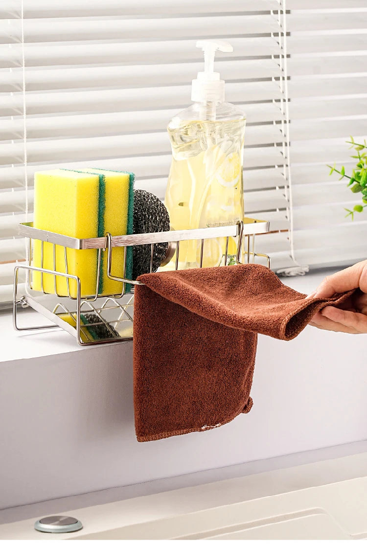 Stainless Steel Sink Sponge Holder & Drain Rack