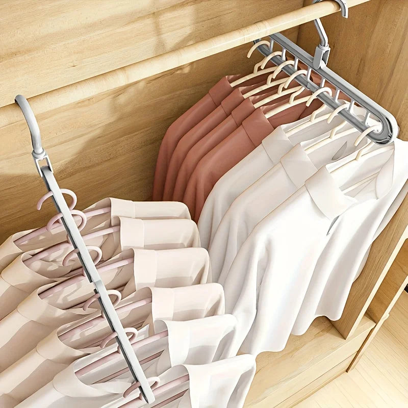 Space-Saving 9-Hole Foldable Hangers – Set of 3