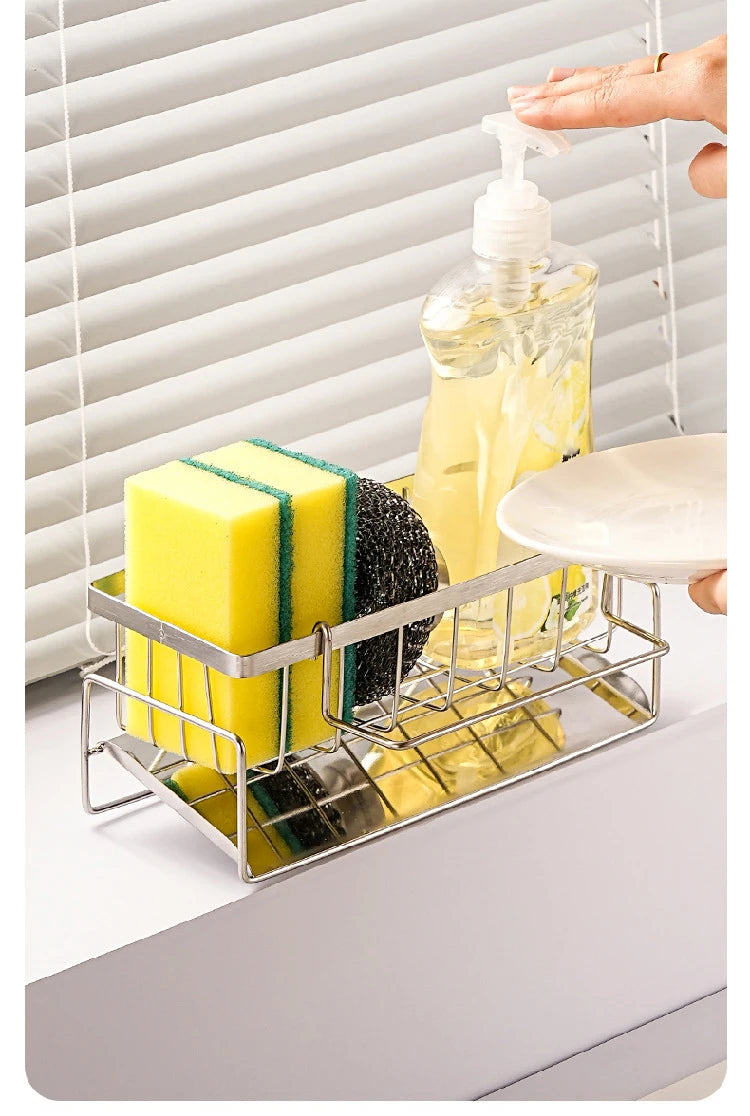 Stainless Steel Sink Sponge Holder & Drain Rack
