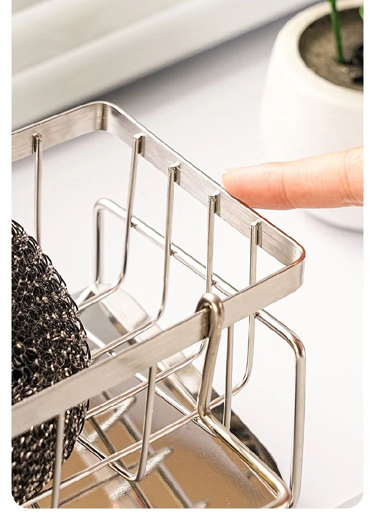 Stainless Steel Sink Sponge Holder & Drain Rack