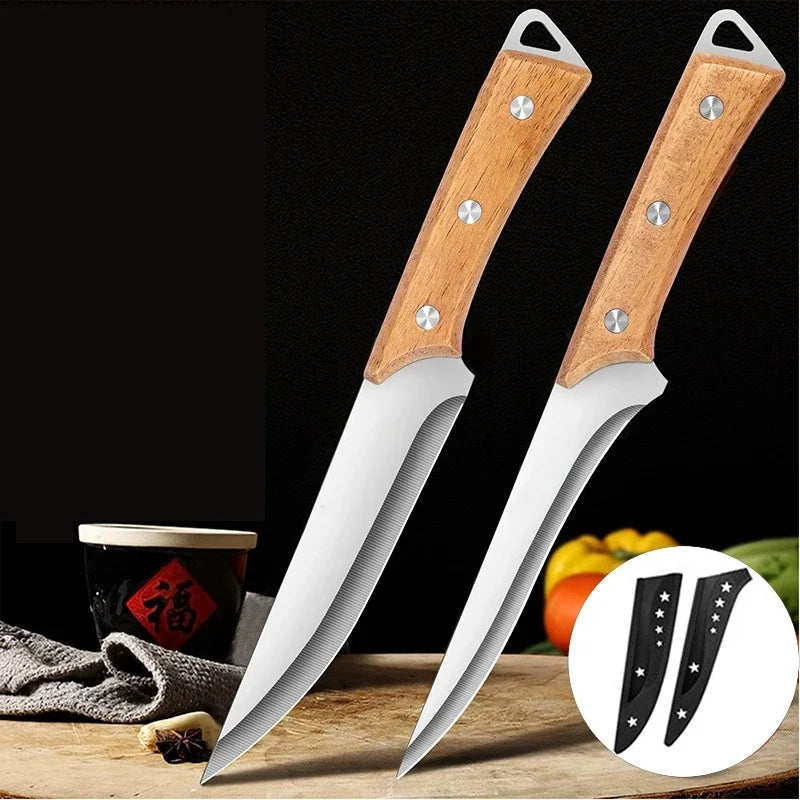 SHENJIU Stainless Steel Kitchen Knife with Wood Handle