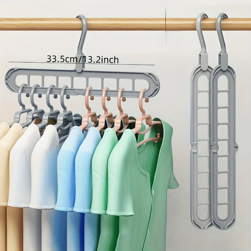 Space-Saving 9-Hole Foldable Hangers – Set of 3