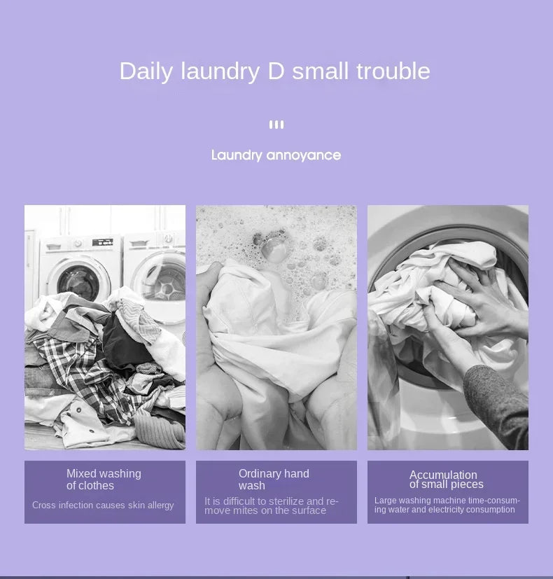 8L Foldable Mini Washing Machine with Spin Basket