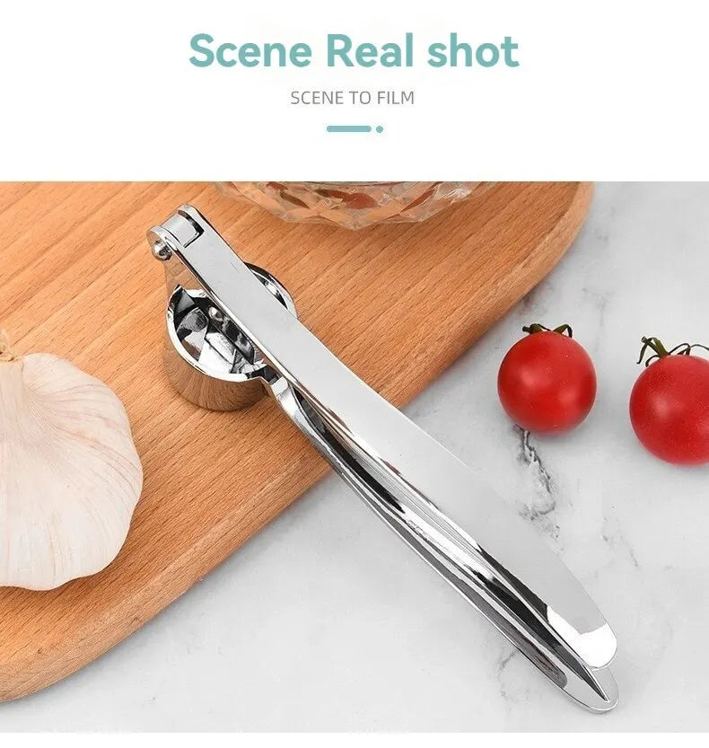 Manual Garlic Press with Zinc Alloy Body