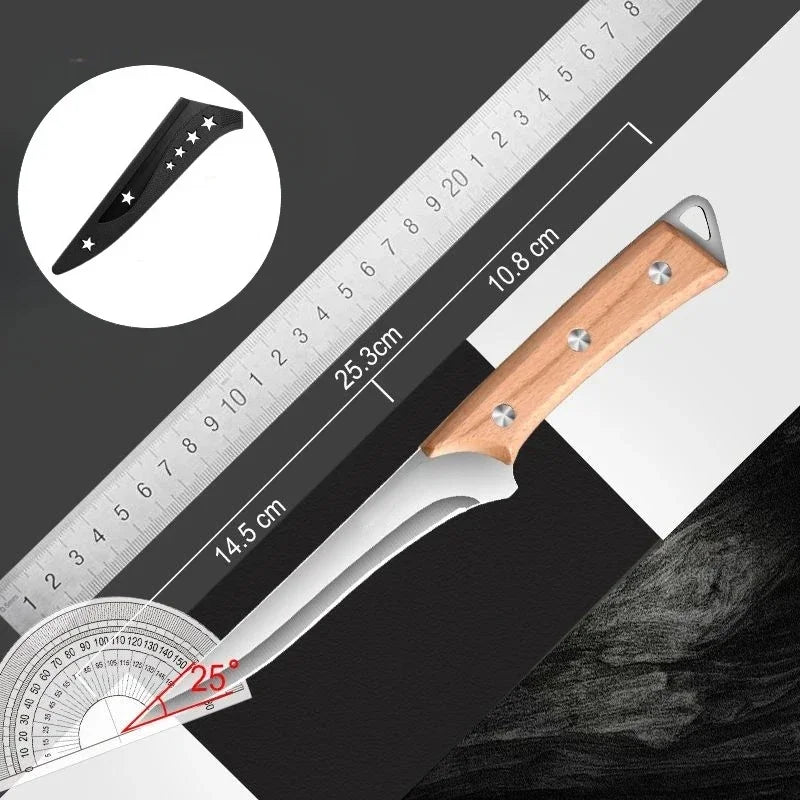 SHENJIU Stainless Steel Kitchen Knife with Wood Handle
