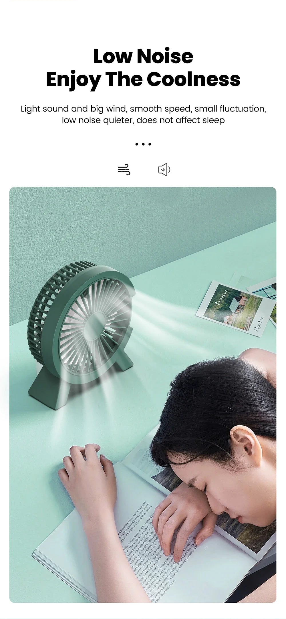 Mini USB Rechargeable Desk Fan