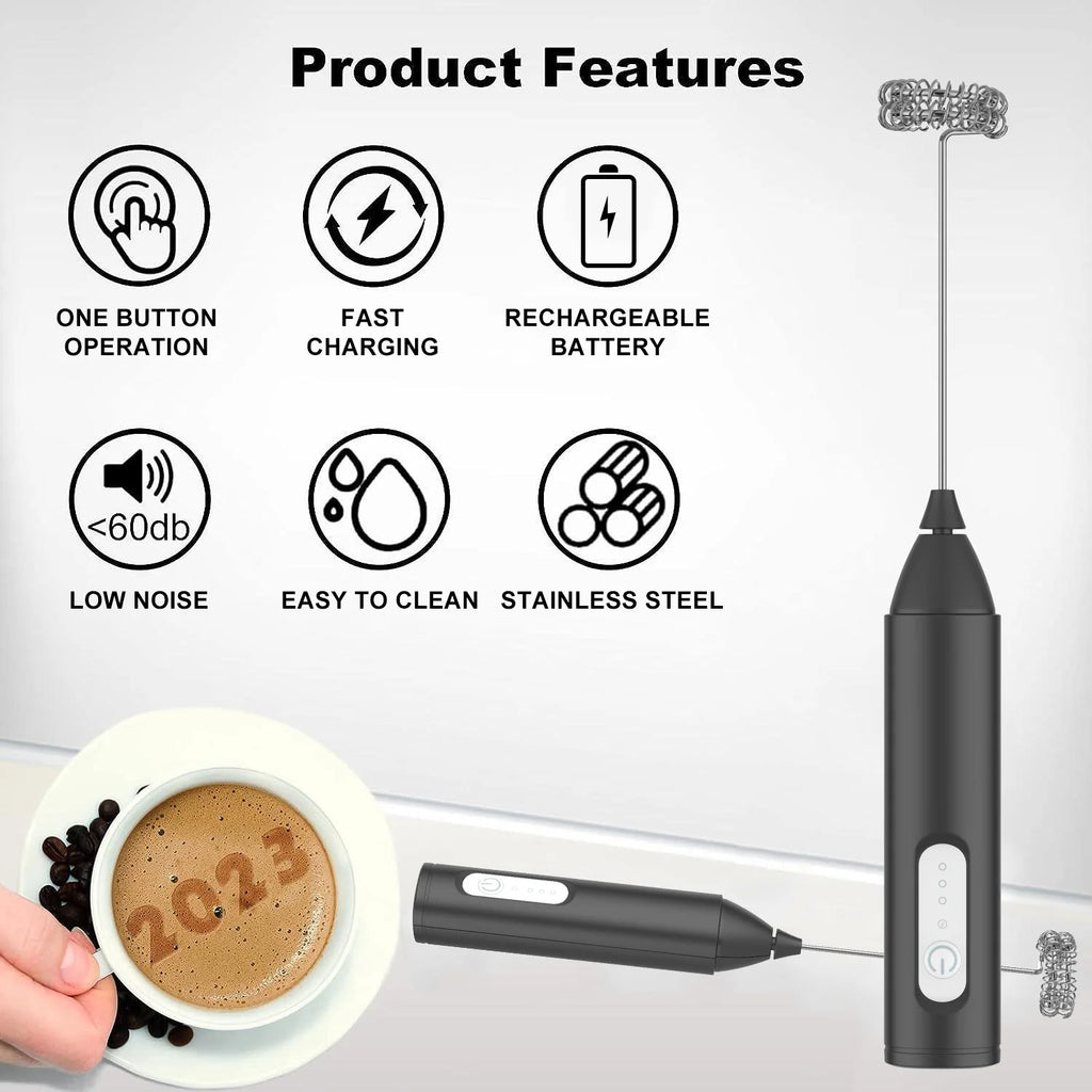 USB Rechargeable 3-Speed Milk Frother