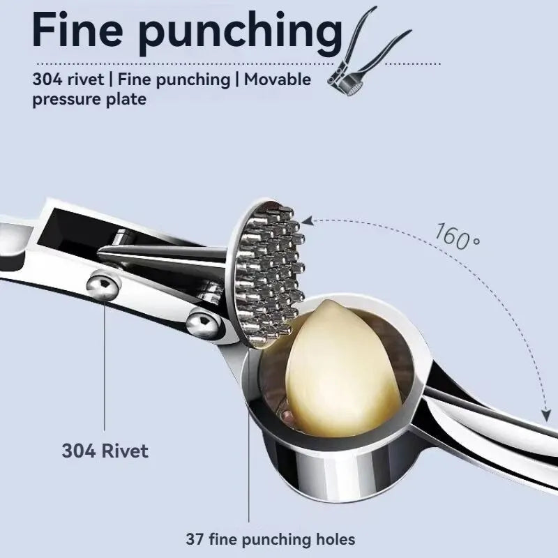 Manual Garlic Press with Zinc Alloy Body