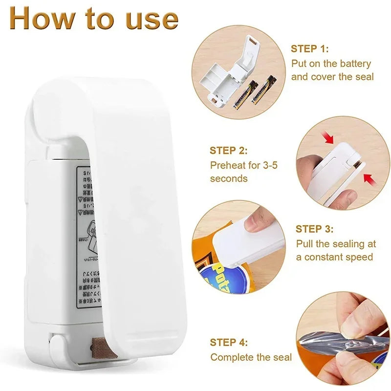 Portable Mini Heat Sealer for Food Storage Bags