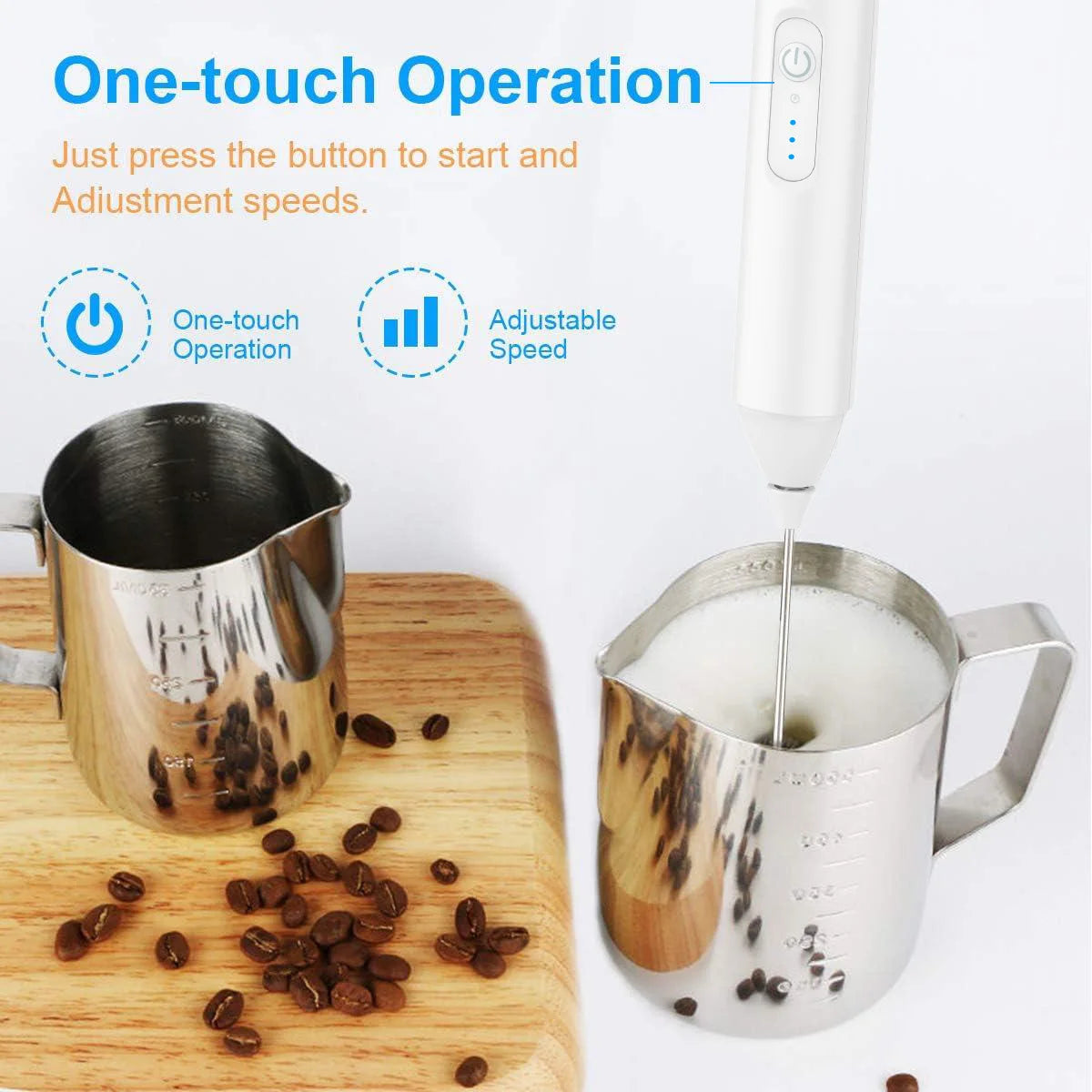 USB Rechargeable 3-Speed Milk Frother