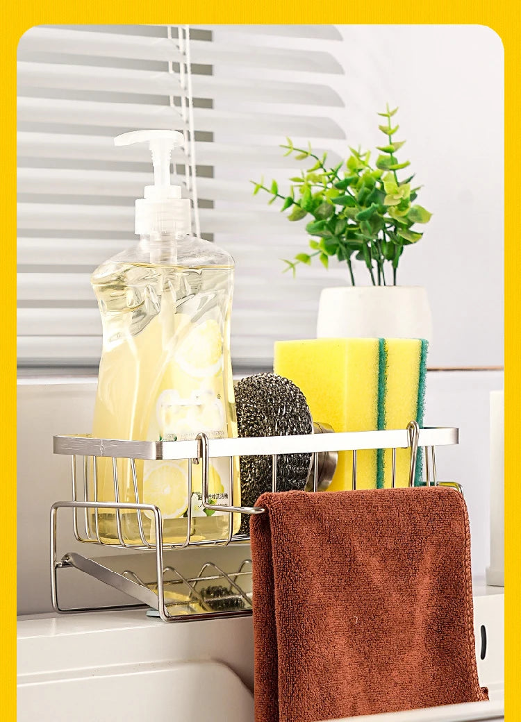 Stainless Steel Sink Sponge Holder & Drain Rack