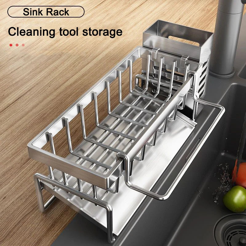 Stainless Steel Sink Sponge Holder & Drain Rack