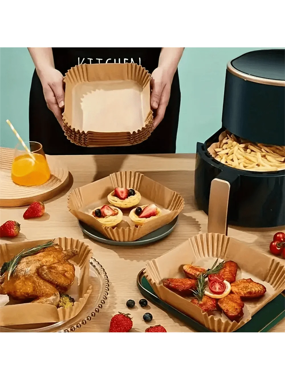 Disposable Air Fryer Paper Liners – 50 or 100 Pack