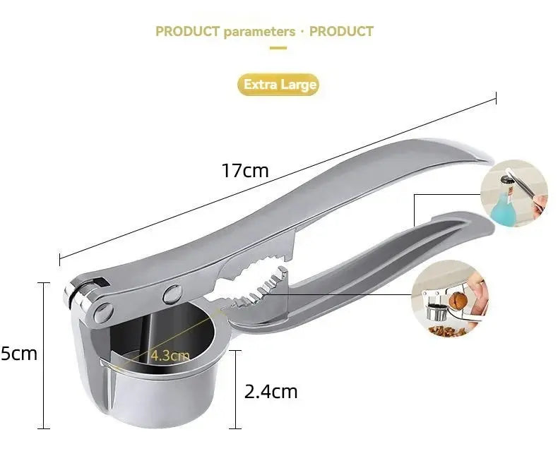 Manual Garlic Press with Zinc Alloy Body