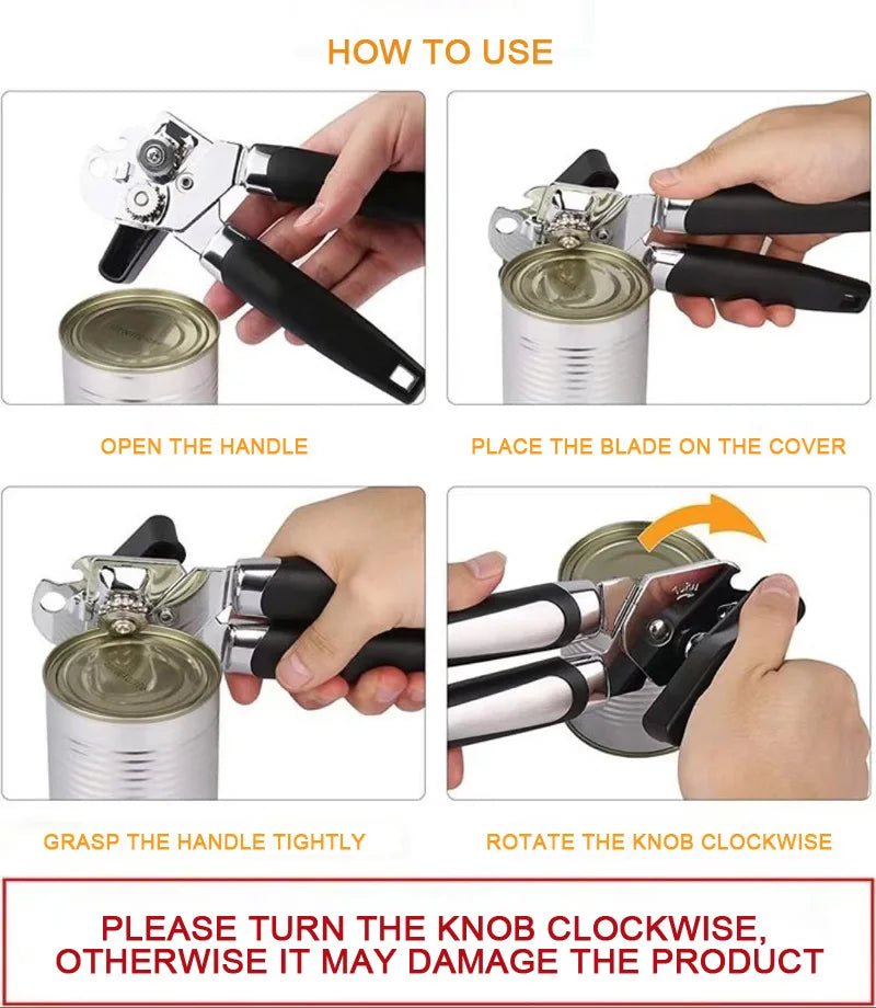 Stainless Steel Manual Can & Bottle Opener