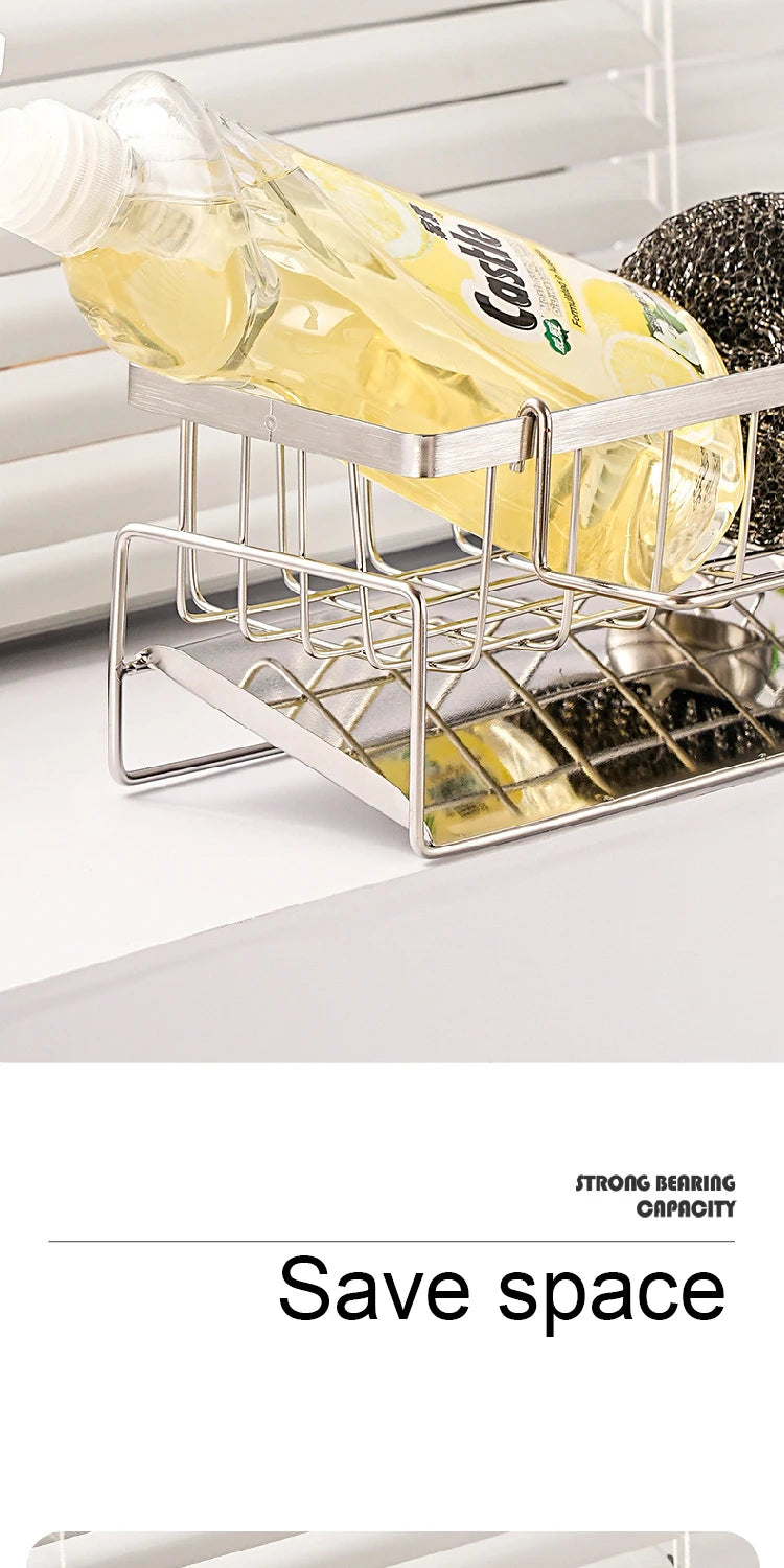 Stainless Steel Sink Sponge Holder & Drain Rack