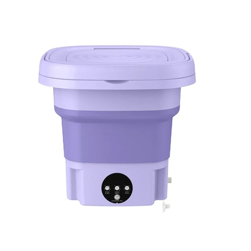 8L Foldable Mini Washing Machine with Spin Basket