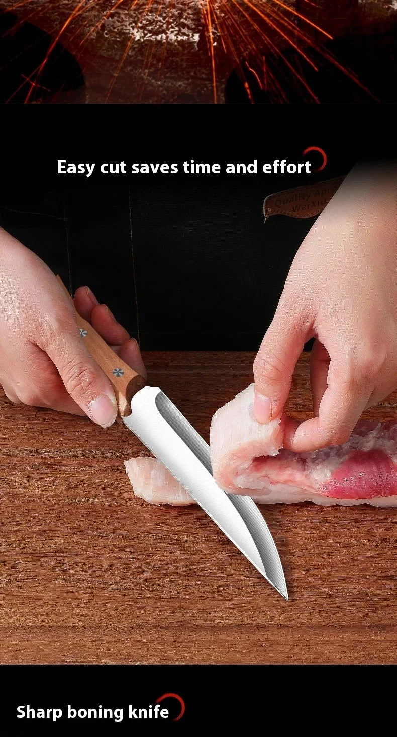 SHENJIU Stainless Steel Kitchen Knife with Wood Handle