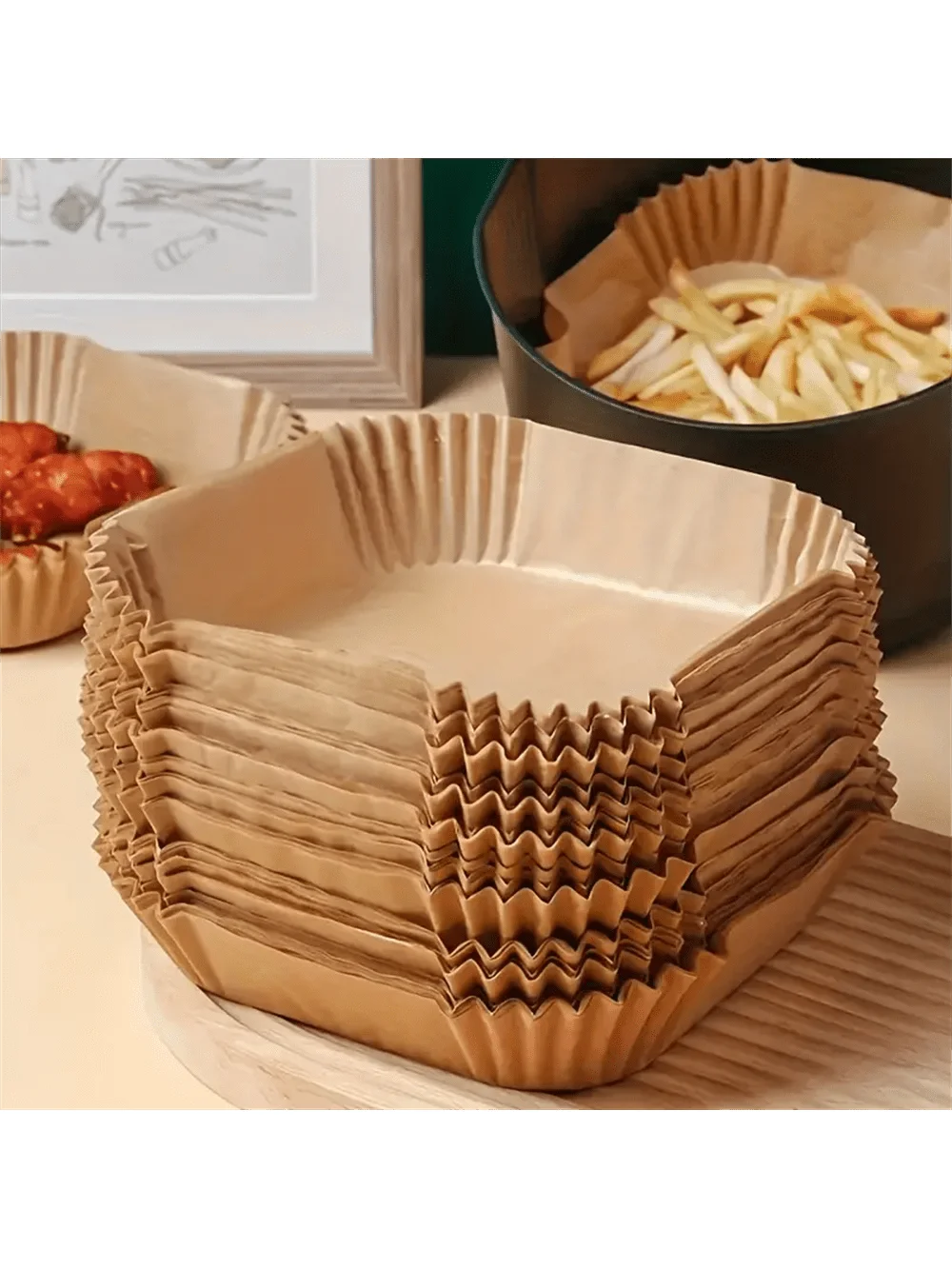 Disposable Air Fryer Paper Liners – 50 or 100 Pack