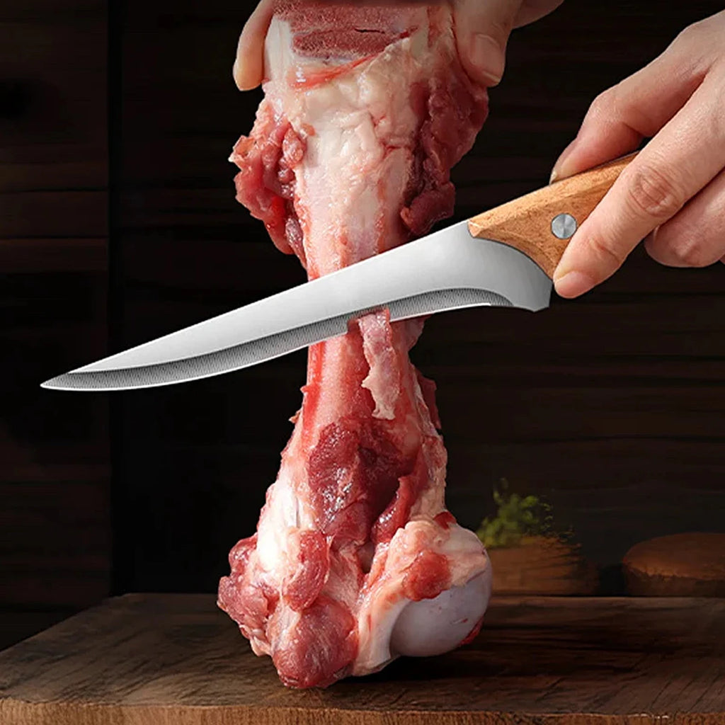 SHENJIU Stainless Steel Kitchen Knife with Wood Handle