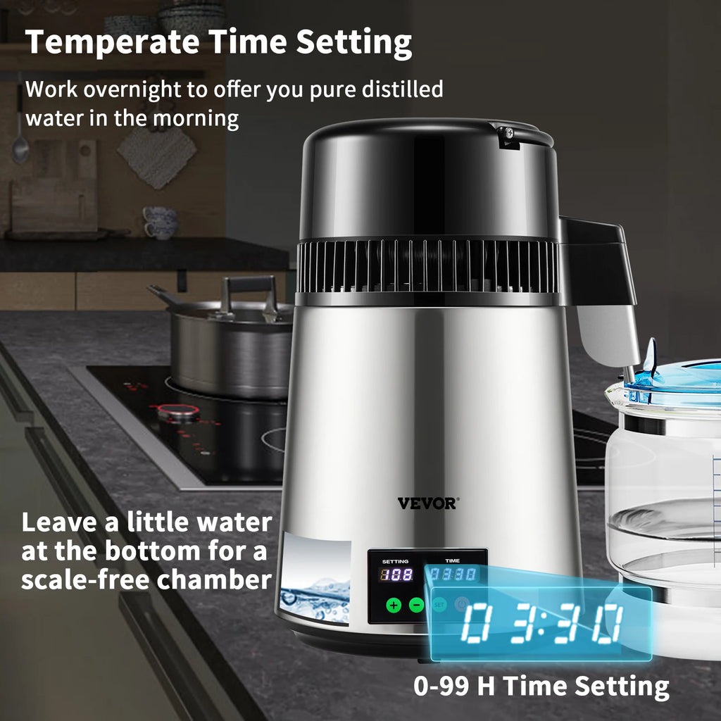 4L Stainless Steel Countertop Water Distiller