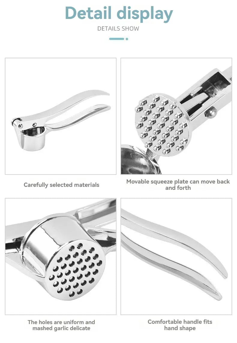 Manual Garlic Press with Zinc Alloy Body