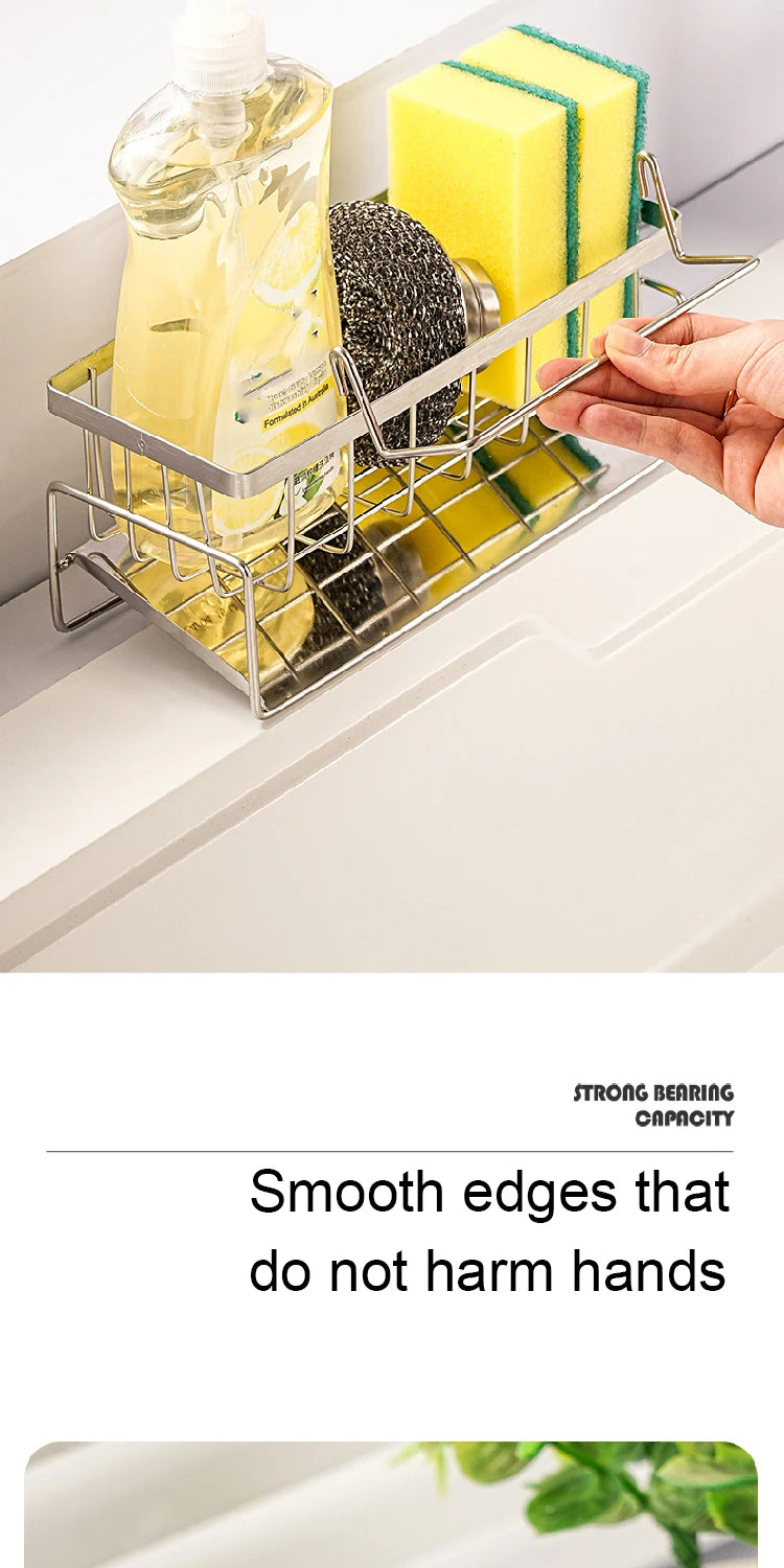 Stainless Steel Sink Sponge Holder & Drain Rack