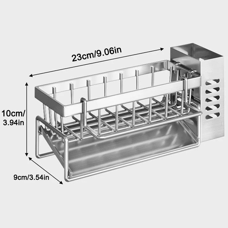 Stainless Steel Sink Sponge Holder & Drain Rack