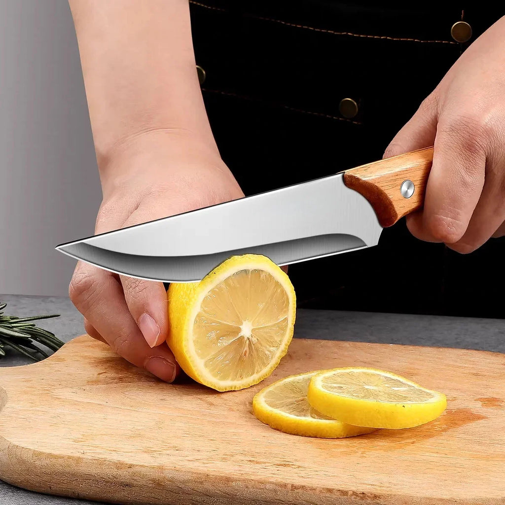 SHENJIU Stainless Steel Kitchen Knife with Wood Handle