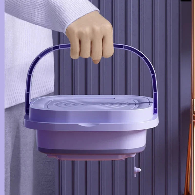 8L Foldable Mini Washing Machine with Spin Basket