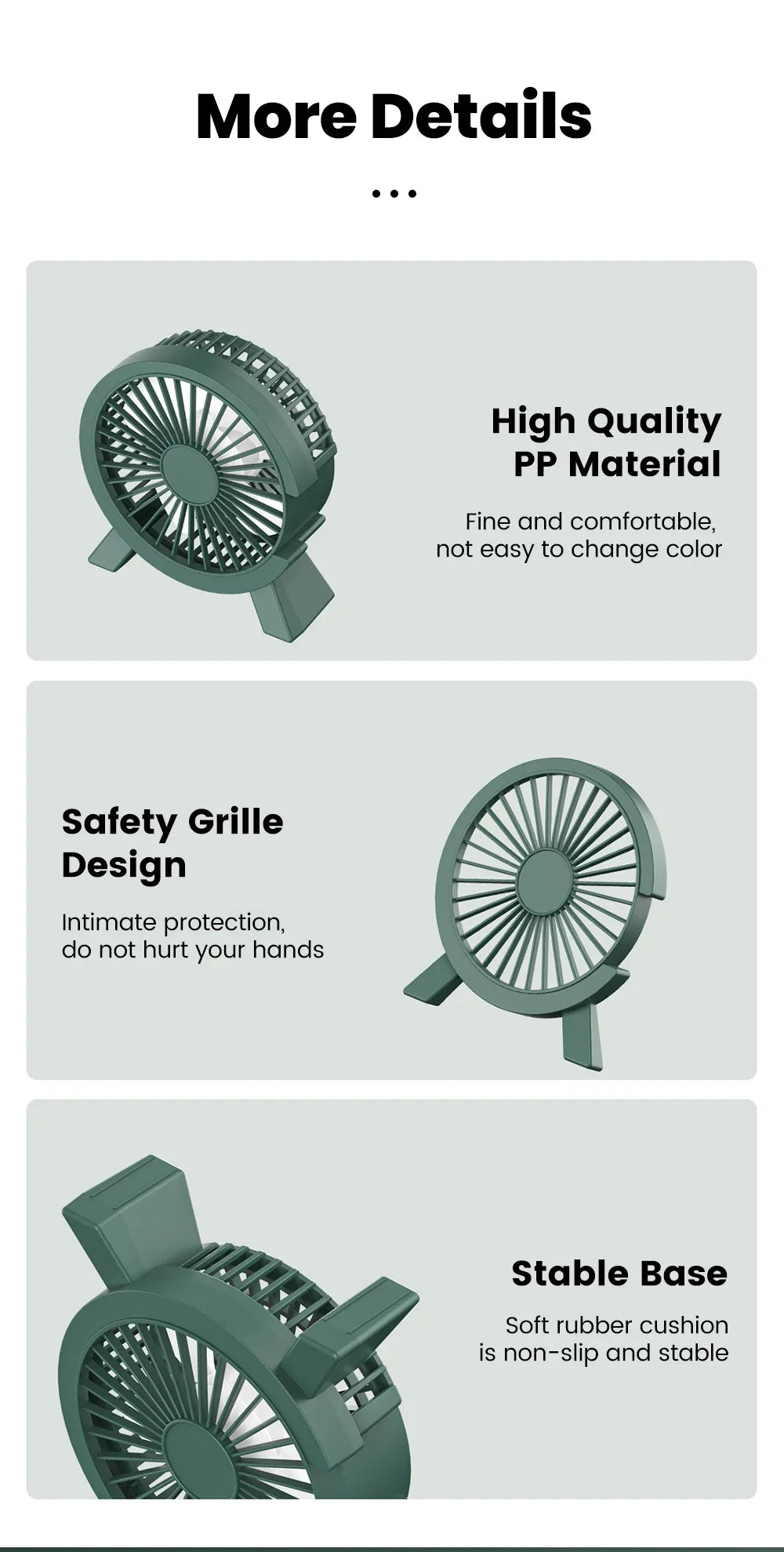 Mini USB Rechargeable Desk Fan