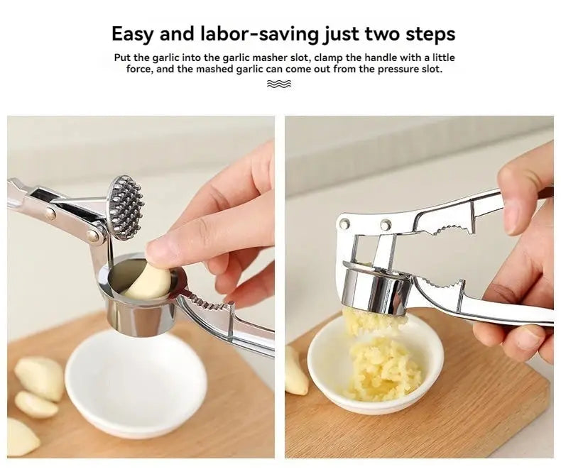 Manual Garlic Press with Zinc Alloy Body