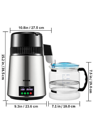 4L Stainless Steel Countertop Water Distiller