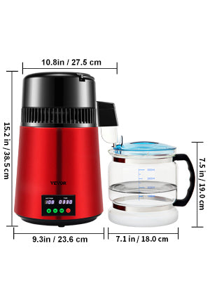 4L Stainless Steel Countertop Water Distiller