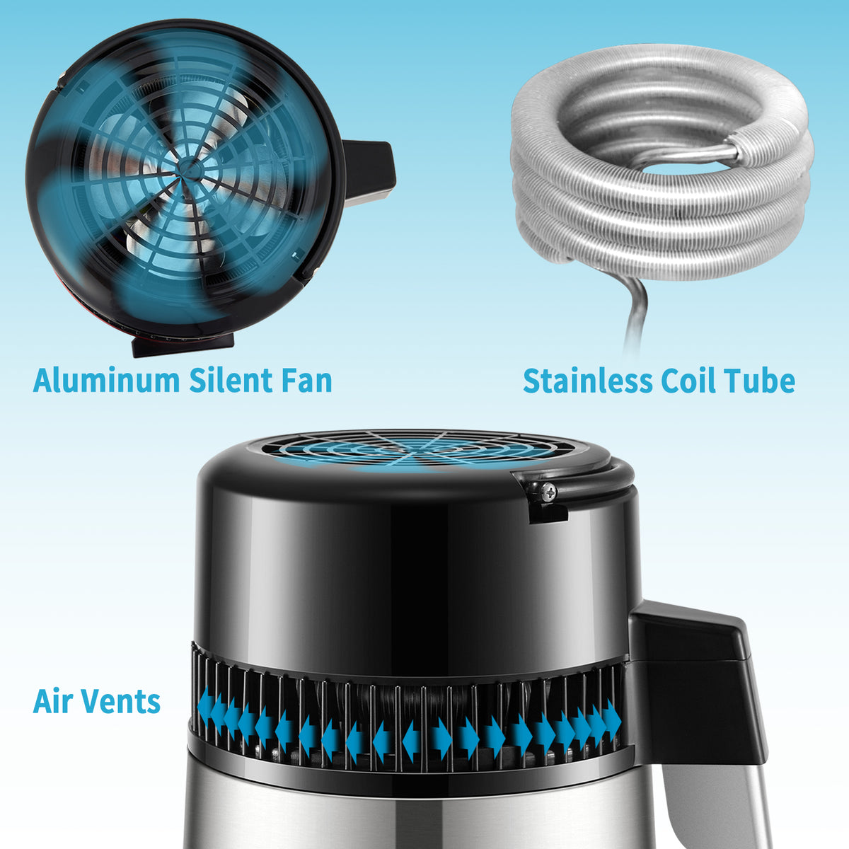 4L Stainless Steel Countertop Water Distiller